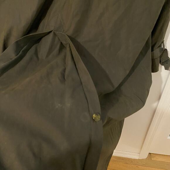 Burberry Dark Green Classic Trench Coat Vintage Jacket Wool Camel Liner sz 44L - Picture 8 of 15